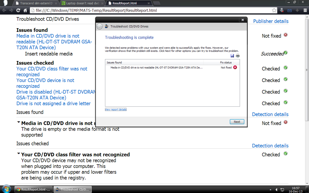 Laptop doesn't read dvds Tech Support Forum