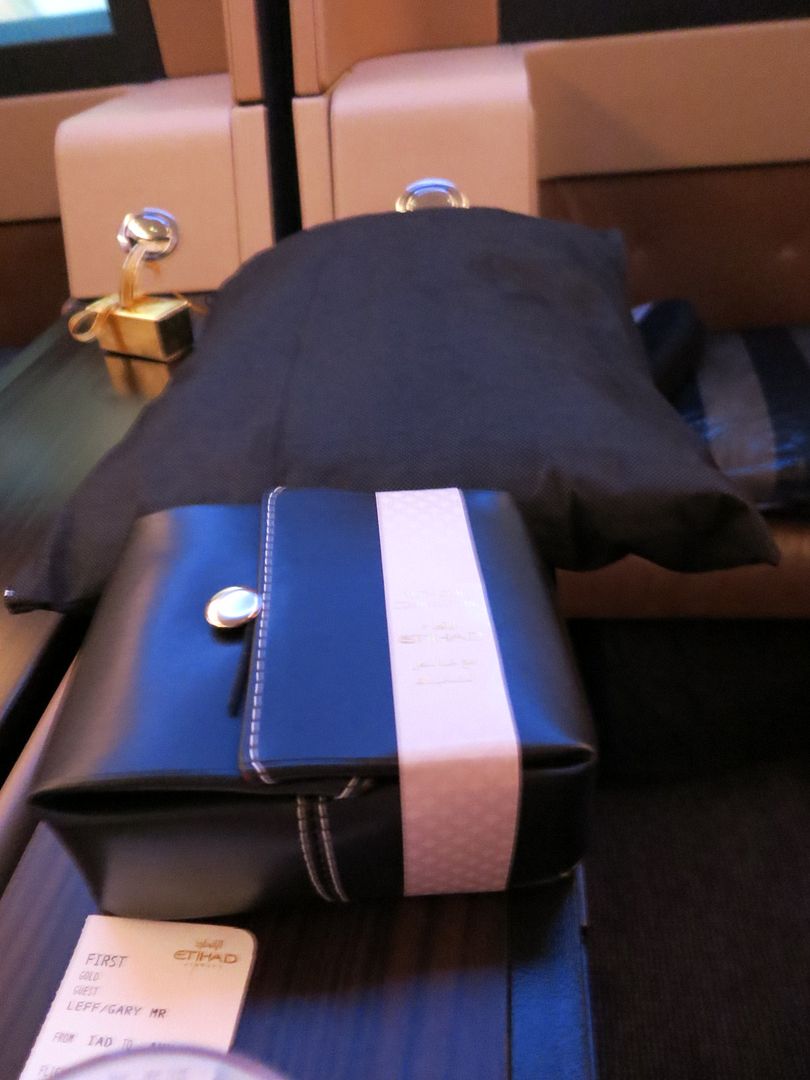 Etihad First Class cabin amenity IAD-AUH