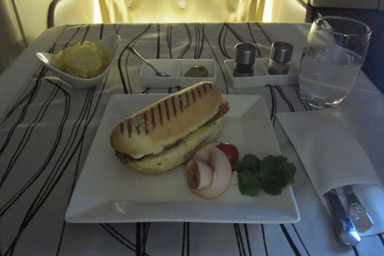 Etihad First Class Cabin Abu Dhabi - Dusseldorf Meal Service