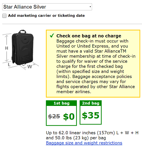 ua airline baggage fee