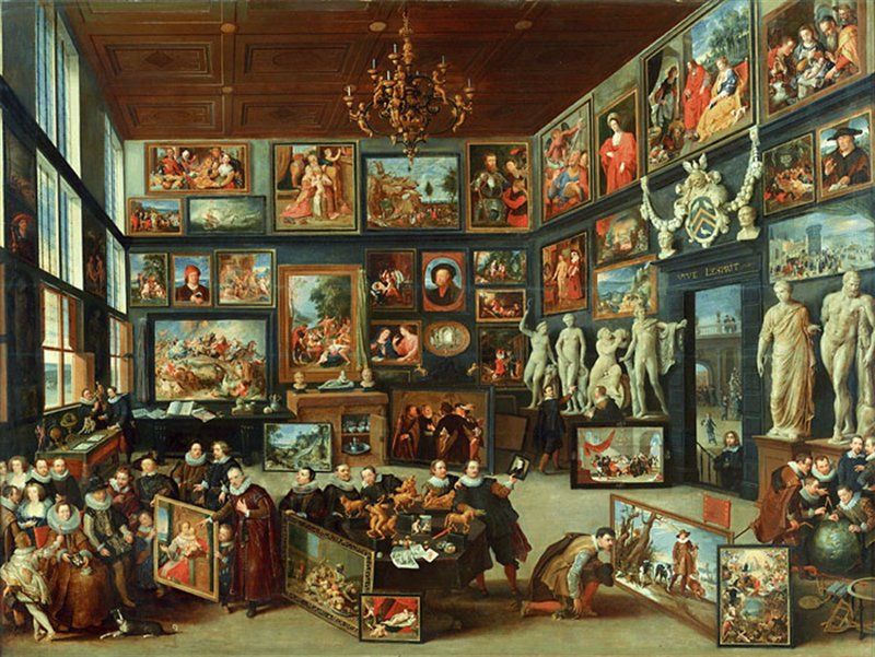Wunderkammer van Cornelis Van der Geest geschilderd door Willem van Haecht