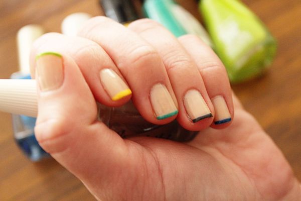 Link Love - Rainbow tipped french manicure