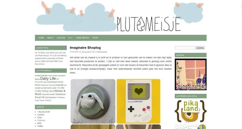 Plutomeisje.be - nieuw blogdesign