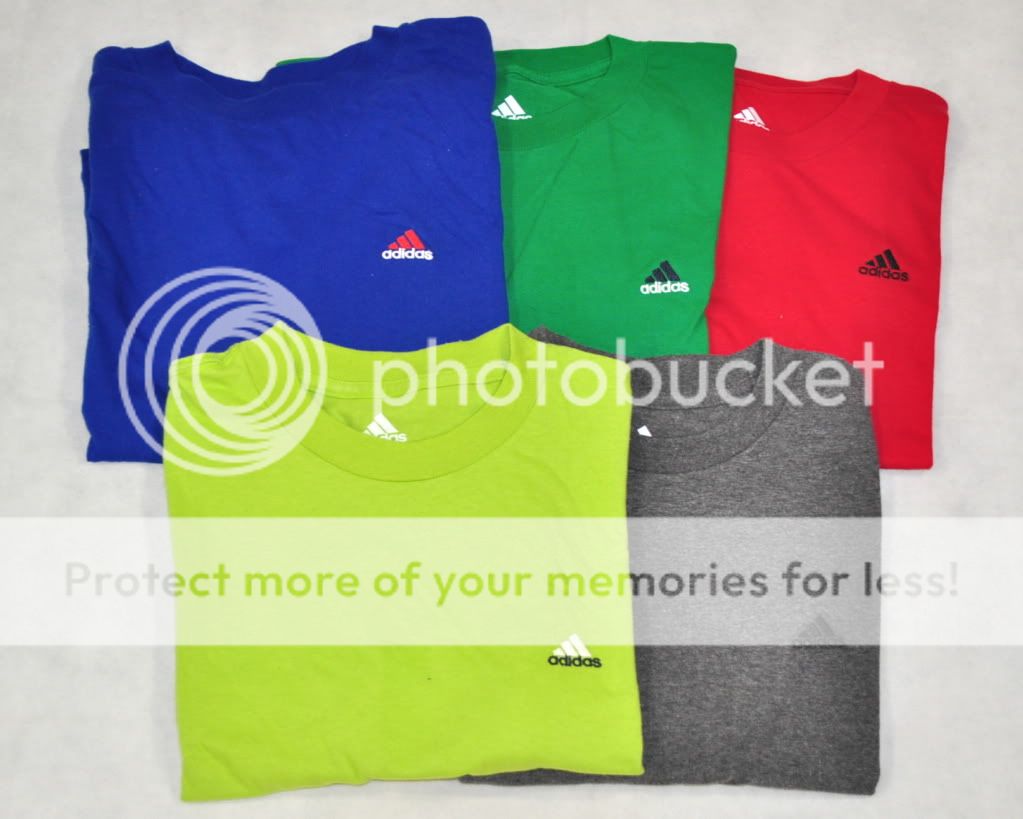 NEW Mens Adidas T Shirt Athletic Logo Cotton Tee Blue/Green/Red/Grey 
