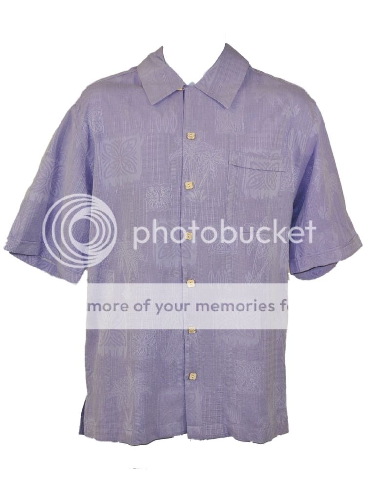   Jaxx Mens 100% Silk Short Sleeve Hawaiian Button Down Shirt  