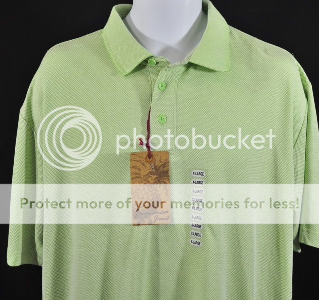 New Jamaica Jaxx Mens Short Sleeve Polo Golf Shirt Lime Green Size XL