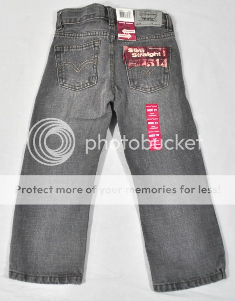 NEW Levis Boys 514 Slim Fit Straight Leg Denim Adjustable Waist Jeans 