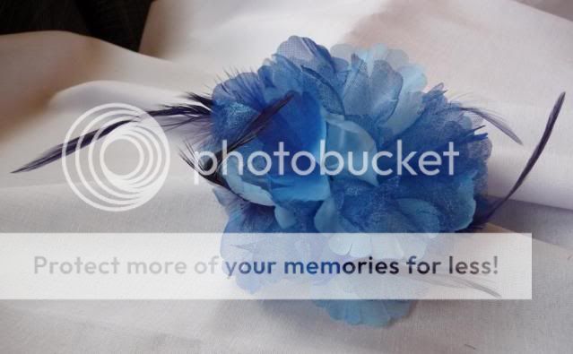 Organza Feather Flower Hair Clip Barrette Fascinator  