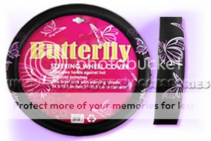 1pc Purple Butterfly Rubber Speed Grip Steering Cover