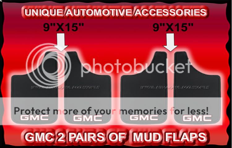 4PC GMC 9X15 MUD GUARDS FLAPS FOR X OVERS TRUCKS & SUV  