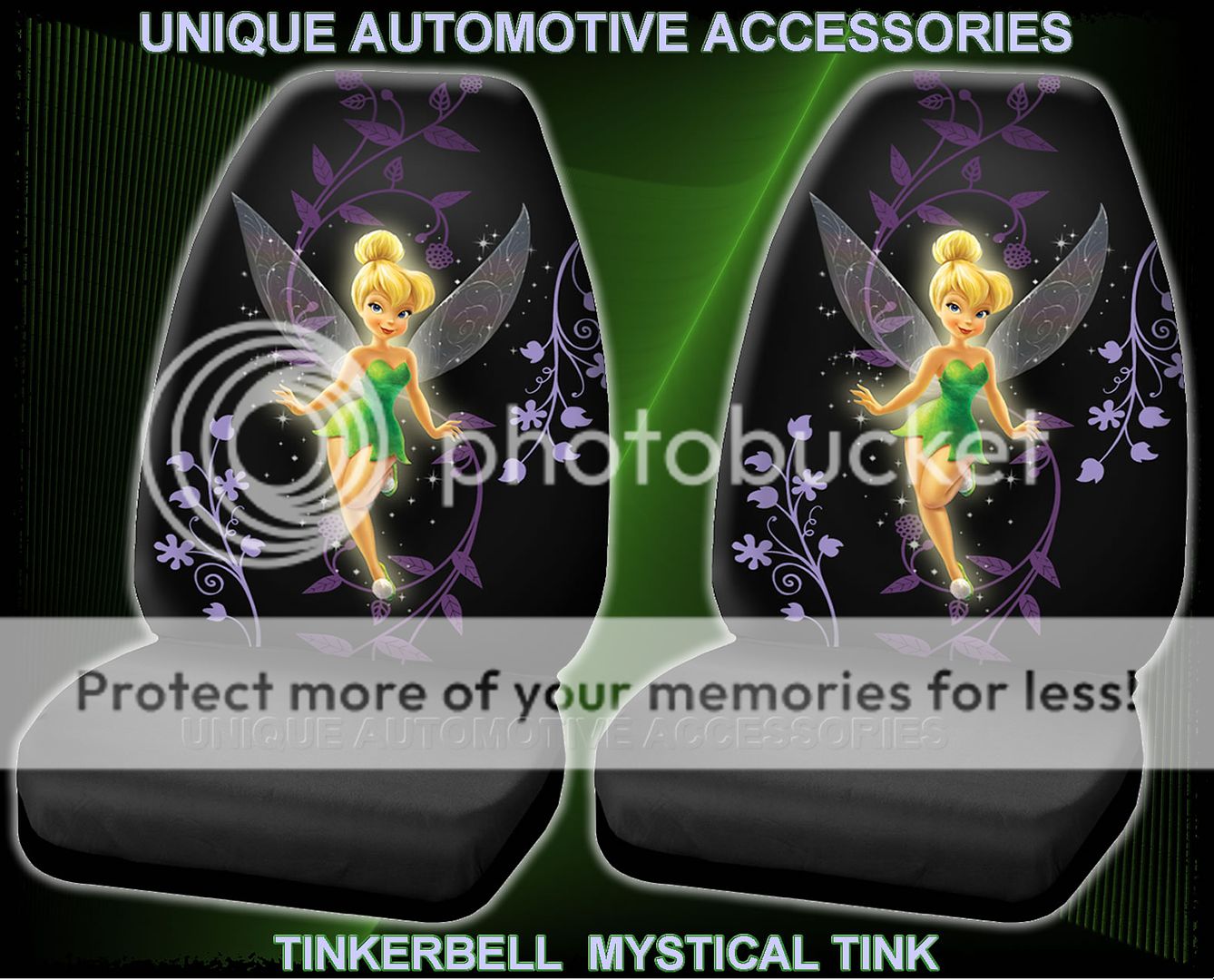 2PC MYSTICAL TINK TINKER BELL TINKERBELL SEAT COVERS  